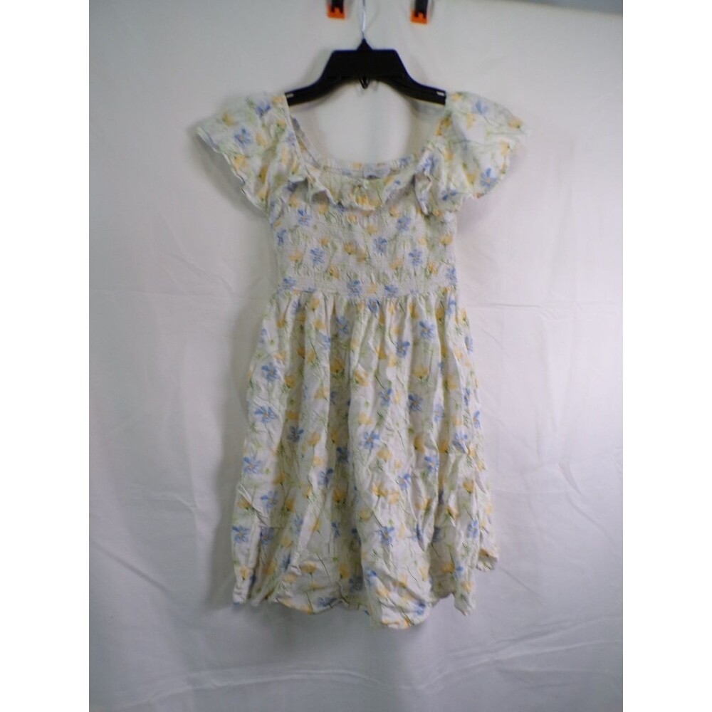 Place Girls 10/12 L/G Floral Smocked Puff Sleeve Sundress Multicolor